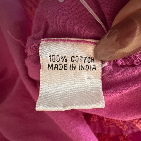 Melissa Odabash Red and Pink Embroidered Bell Sleeve Blouse - One Size - Picture 6 of 7